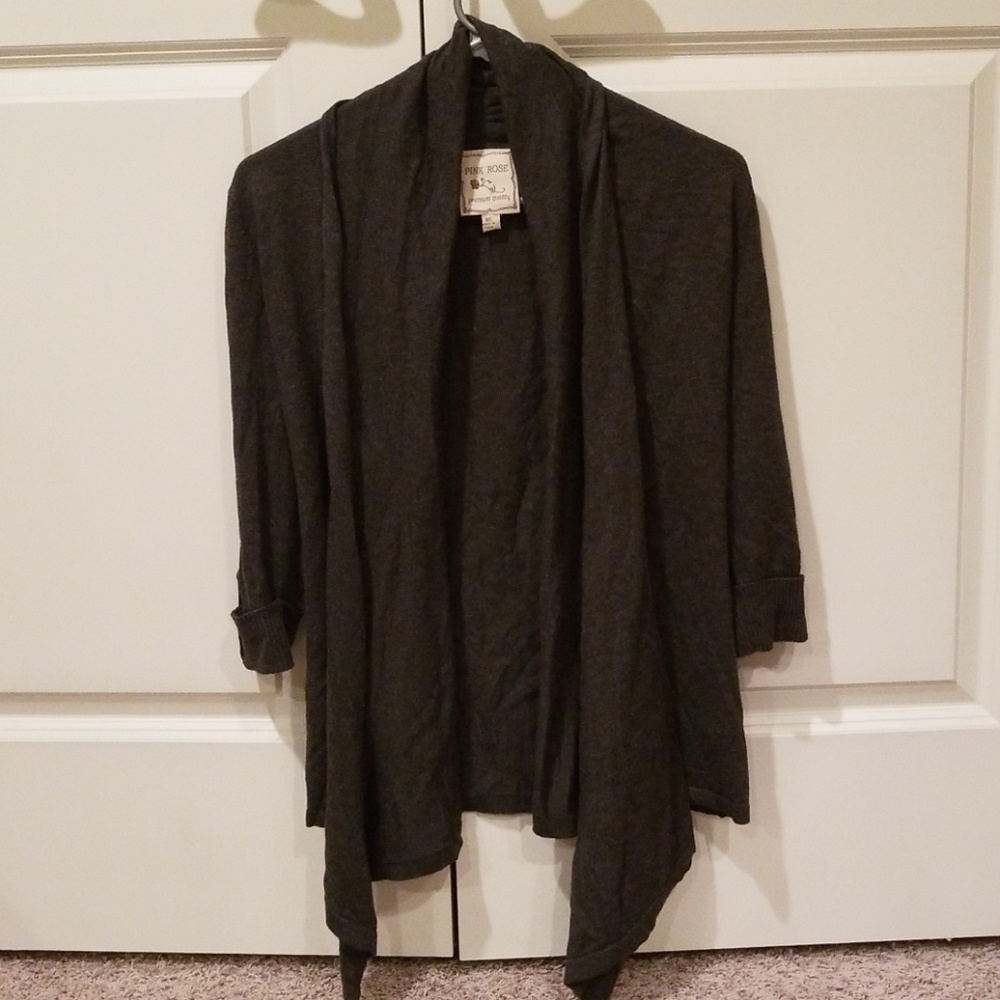 Gray Cardigan Sweater